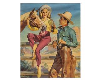 Vintage Barqs Root Beer advertising lithograph