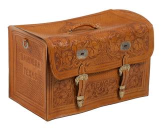 Large Bandera Tooled Leather Bag