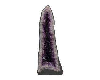 Tall amethyst cathedral geode specimen