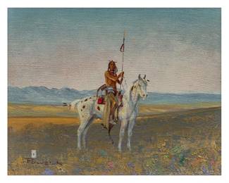 Ace Powell, Warrior on Horseback, oil on canvas