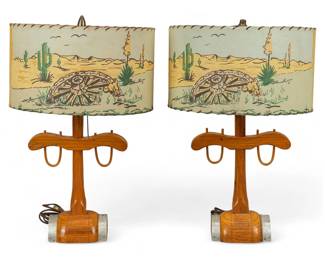Pair of 1950s Bradley Western Lamps