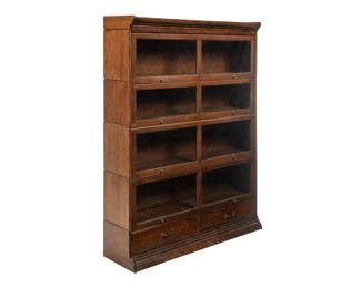 Wide stacking bookcase with four tiers