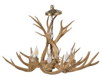 Antler chandelier featuring hanging fixture