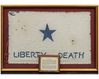 Framed Liberty or Death Troutman Flag and Plaque