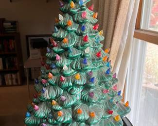 Holland Mold ceramic Christmas tree with lights.