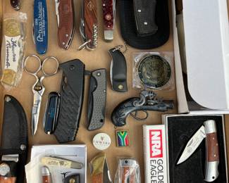 Large collection of knives by Remington, Imperial, Puma, NRA, and more.