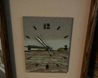Sandstone clock by Desert Sandscapes.