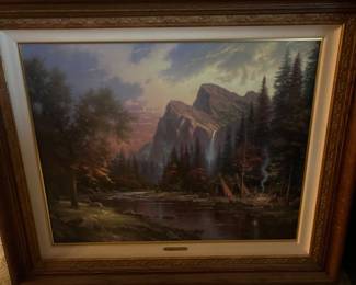 Thomas Kinkade limited edition print with Certificate of Limitation and Authenticity, titled “The Mountains Declare His Glory”.
