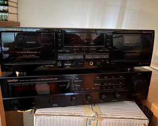 Pioneer stereo double cassette deck, CT-W59; Denon Precision Audio Component/AM-FM Stereo Receiver DRA-345R.