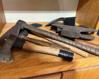 Antique/vintage axes and axe heads.