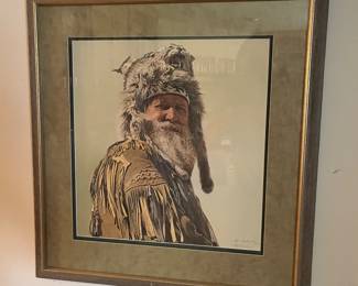 Don Crowley signed/framed print, “Arizona Mountain Man”.