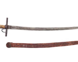 Lot 17 Spanish Colonial Espada Ancha Sword w Scabbard