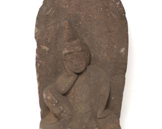 Lot 4 Tall Japanese Bodhisattva Stone Stele, Edo Period 18th c.