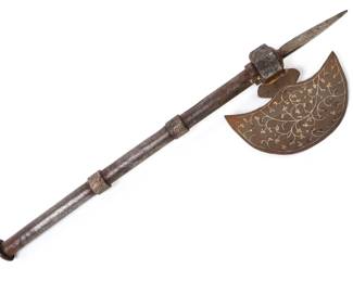 Lot 52 Indian Inlaid AllSteel Axe