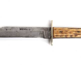 Lot 41 Antique Hunting Bowie Knife, Joseph Allen Sons Sheffield England