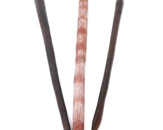 Lot 100 Group of Three Aboriginal Clubs