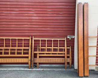 2 Mid Century Twin Beds or Set Up as Bunk Beds with Ladder
