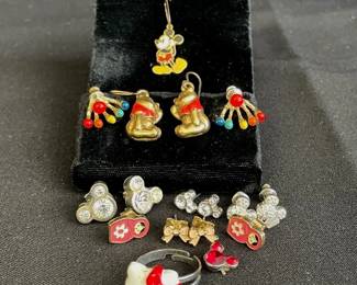 Crystal Mickey Mouse Post Earrings * Hello Kitty Ring * Winnie the Pooh Earrings and more
