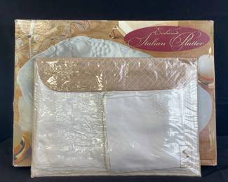 Large New Embossed Italian Design Platter * New Stotter Table Linens
