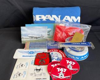 Pan Am Sweatshirt * Postcards * Ashtrays * Pencils * Boeing 747 Stickers etc
