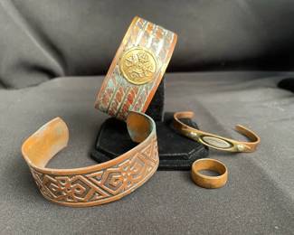 Copper Cuff Bracelets * Copper Band Ring
