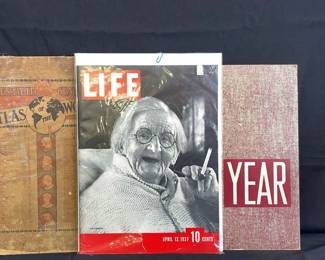 Vintage Life Magazine 1937 * 1900 Atlas * 1952 Picture History Yearbook
