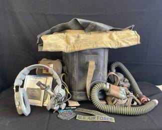 1945 Military Bag * Respirator Equipment * Earphones * Patches * Medical Bag

