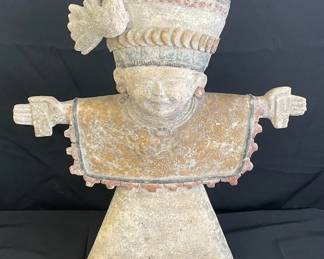 Large Asian Design Terra Cotta Figurine
