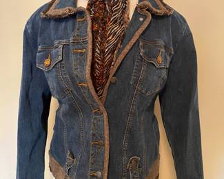 Denim jacket with fringe detail