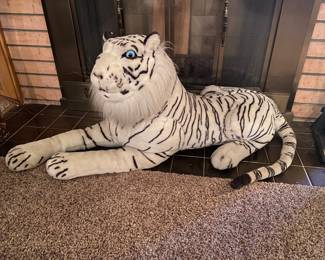 Stuffed black & white tiger