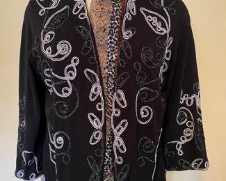 Lauren Michelle black sweater with ribbon detail