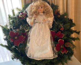 Christmas wreath with angel