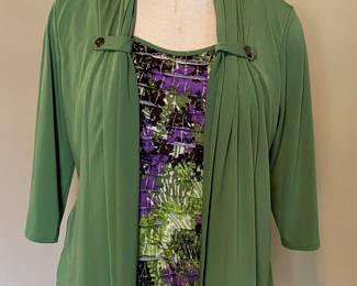 Green & purple blouse by Elementz