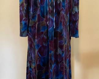 Purple & blue velour housecoat by Aria