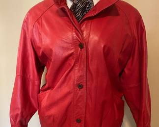 Jacqueline Ferrar red leather coat