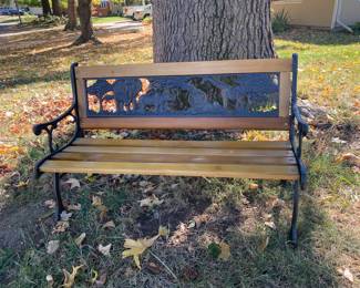 Small child’s bench with animal detail