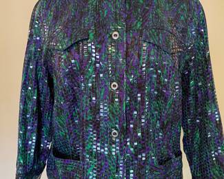 Green & purple textured jacket by Ruby Rd.