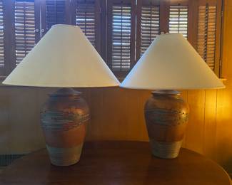 Pair of southwestern style lamps