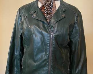 Lane Bryant, green leather jacket