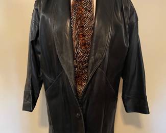 Preston & York black leather coat