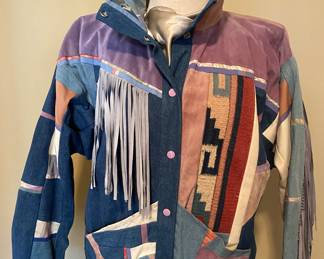 Vintage Santa Fe Reproductions, patchwork fabrics, textures with fringe