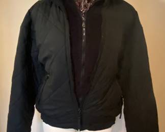Quilted double zip jacket with fleece lining