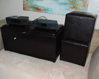 Leatherette Trunk and 2 stool/end tables
