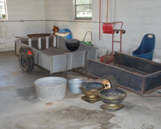 Aluminum Trailer, we have the title and a farm trailer