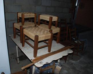 Selection of woven seat stools