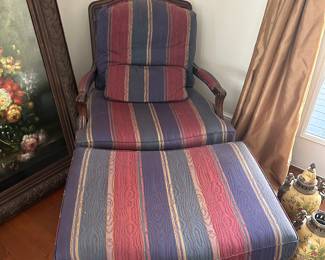 Vintage French Louis XV fauteuil library chair