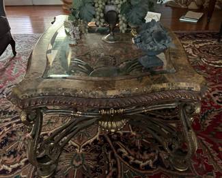 This coffee table has beveled glass