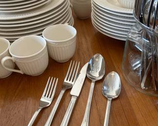 Pinti Flatware sevice for 12 & Mikasa Italian Countryside China