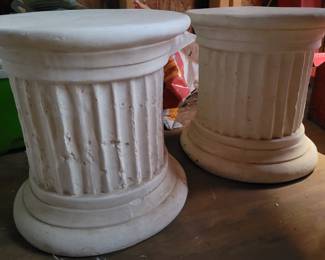 Concrete pillar plant stands