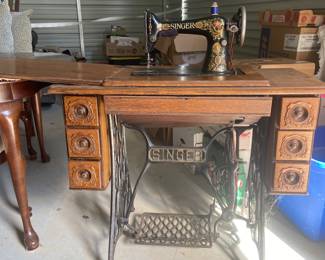 Antique Singer treadle sewing machine